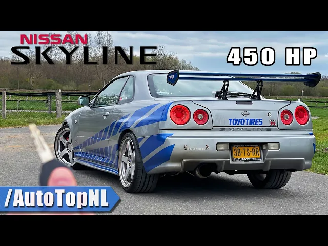 nissan skyline r34 *paul walker tribute* review on autobahn by autotopnl